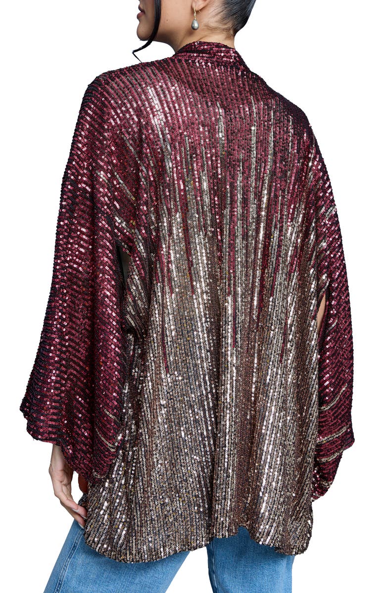 SAACHI Sequin Party Duster, Alternate, color, Burgundy Multi