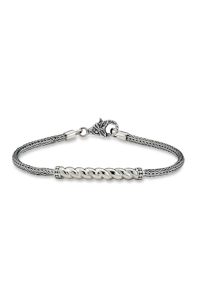 SAMUEL B. Sterling Silver 2.5mm Tulang Naga Twisted Cable Design Bar Bracelet, Main, color, 