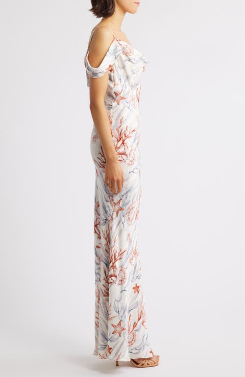 Sonya Moda Del La Mer Drape Cold Shoulder Gown