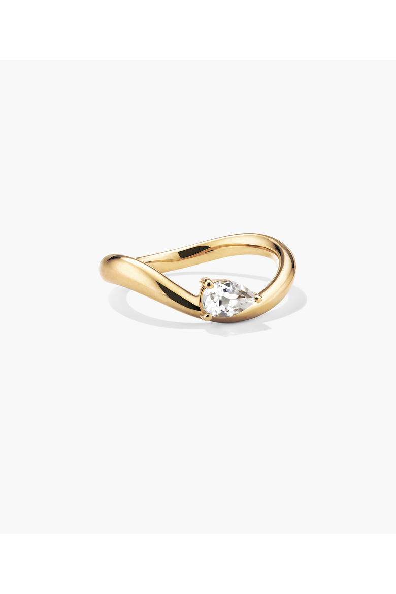 Dôme Figure Balance Ring, Main, color, Gold / White Sapphire