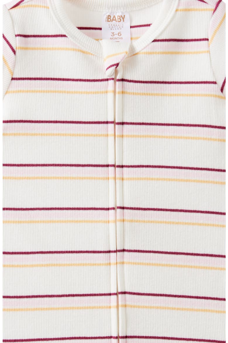 The Billie Short Sleeve Zip Romper, Alternate, color, Vanilla-Tea Party Pink Max