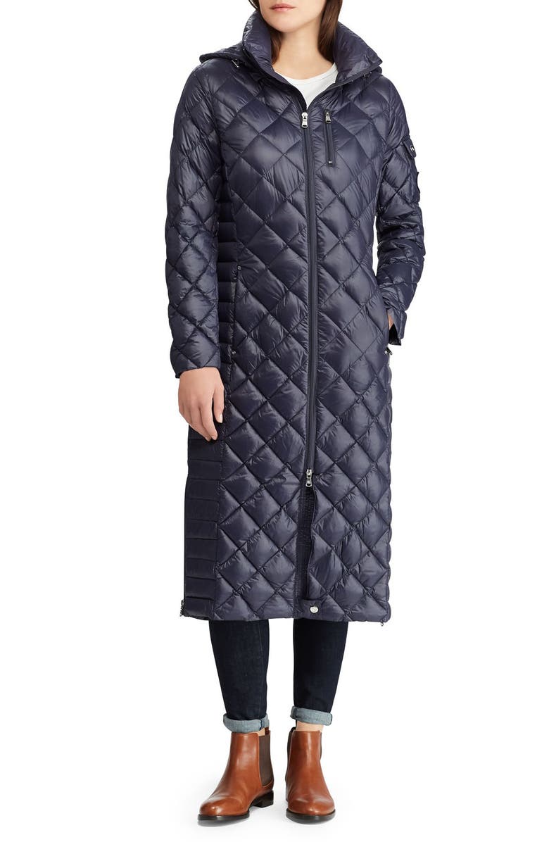 Lauren Ralph Lauren Packable Quilted Down Coat, Main, color, 
