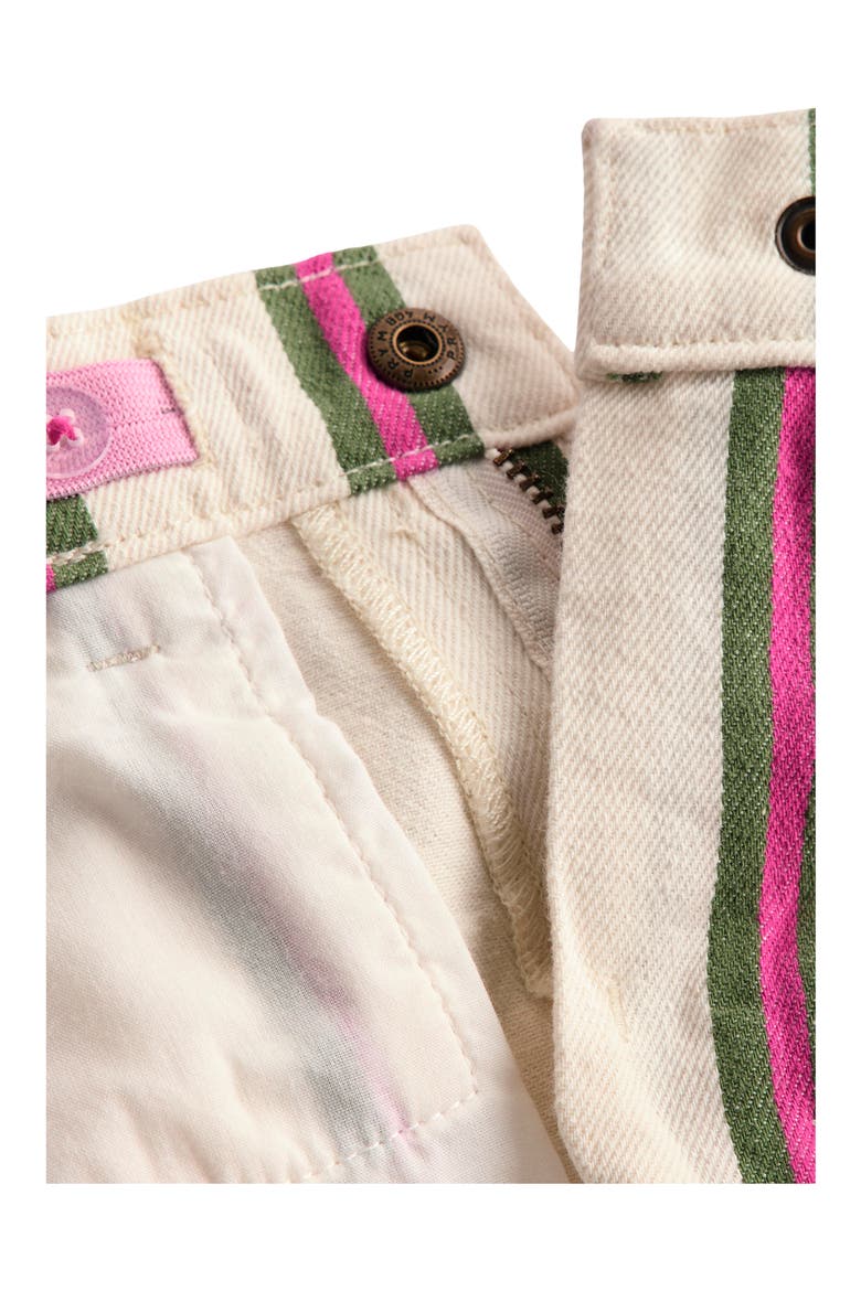 Kids' Stripe Denim Shorts, Alternate, color, IVORY/ GREEN/ PINK STRIPE