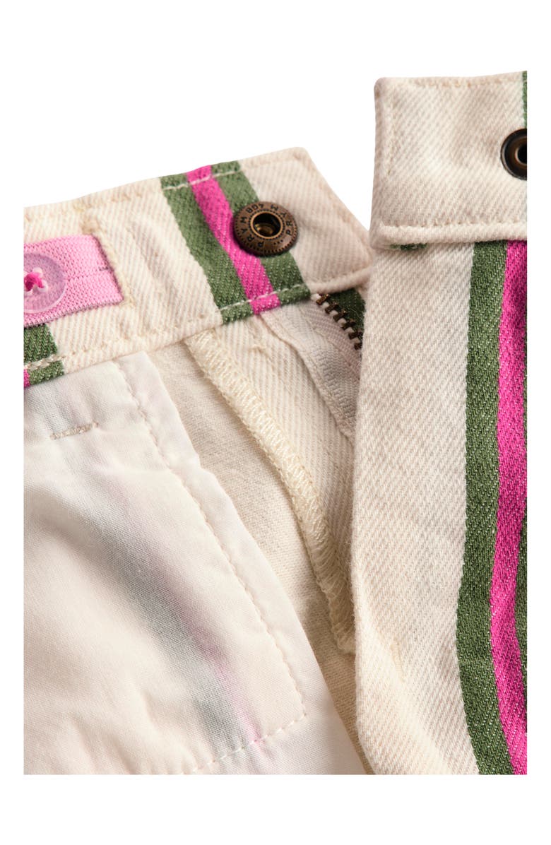 Mini Boden Kids' Stripe Denim Shorts, Alternate, color, Ivory/ Green/ Pink Stripe