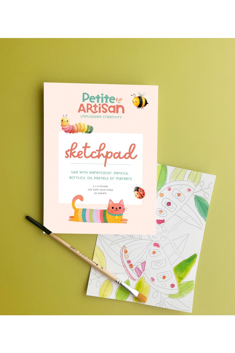Kids Watercolor Sketch Pad, Alternate, color, Yellow paper