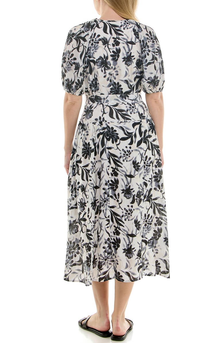 Nicole Miller Crinkle Tie Waist Midi Dress, Alternate, color,
