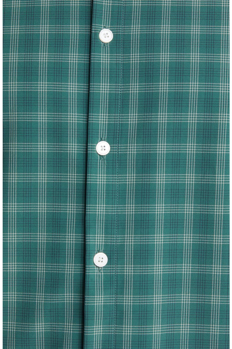 Leeward Trim Fit Bistro Green Check Peformance Button-Up Shirt, Alternate, color, GREEN