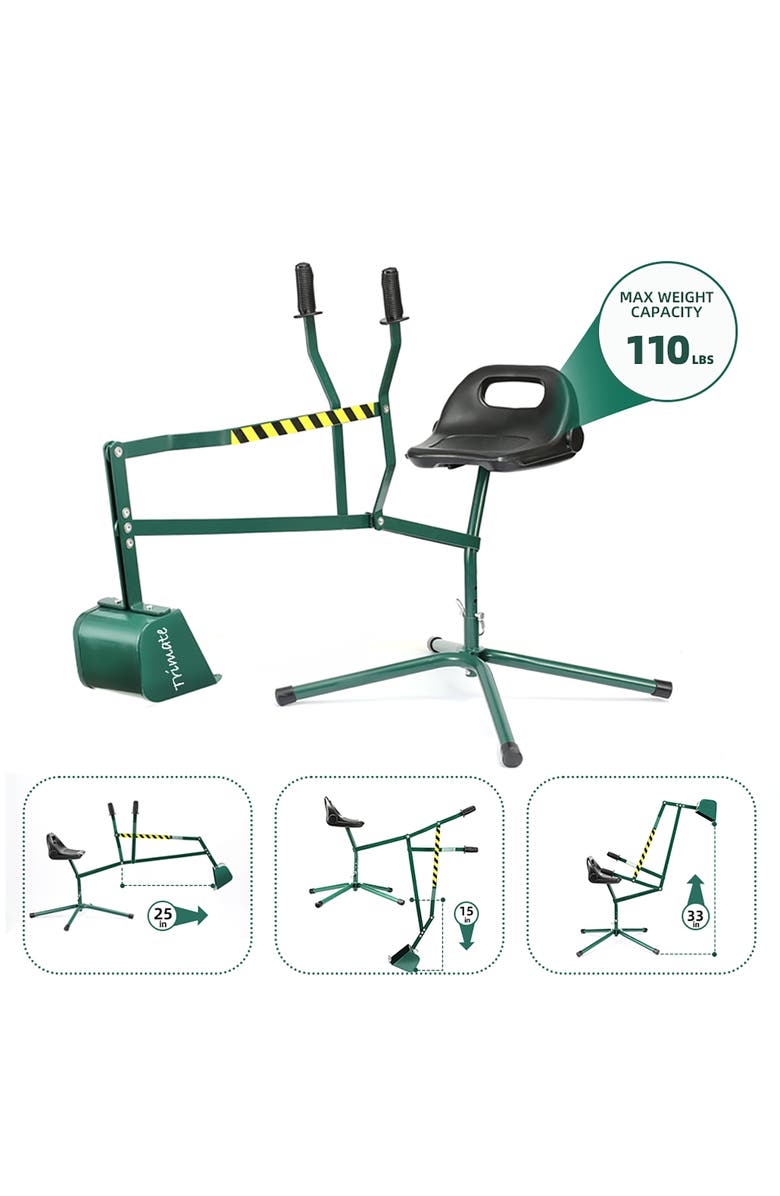 Trimate Sandbox Excavator Hunter Green Ages 3+, Alternate, color, Multicolored