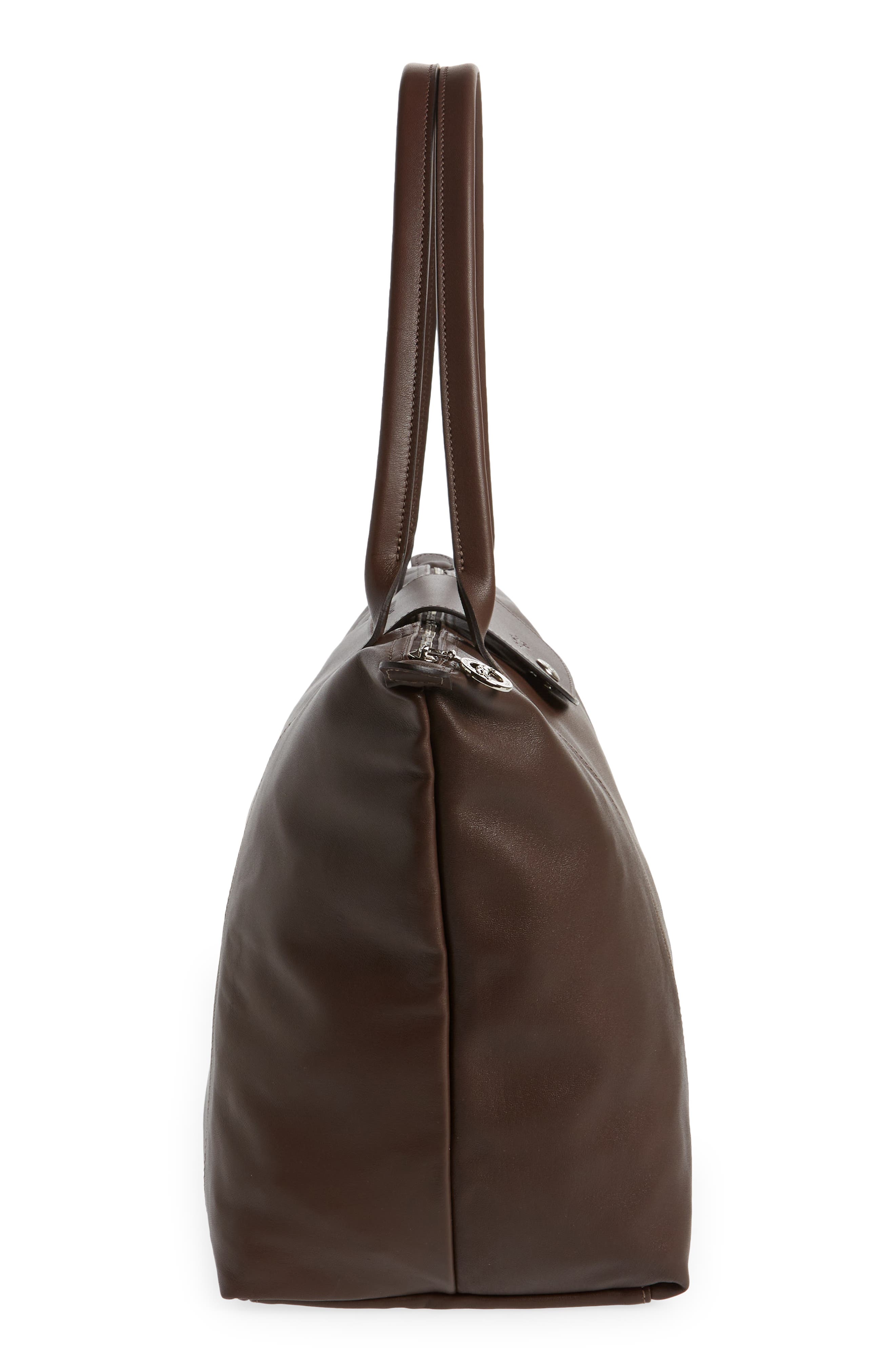 Le Pliage Cuir Leather Tote (Nordstrom Exclusive), Alternate, color, TERRA