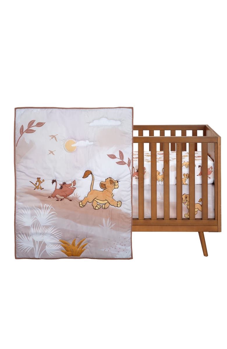 Lambs & Ivy Disney Baby Lion King Safari 3-Pc Infant Nursery Crib Bedding Set, Main, color, Brown
