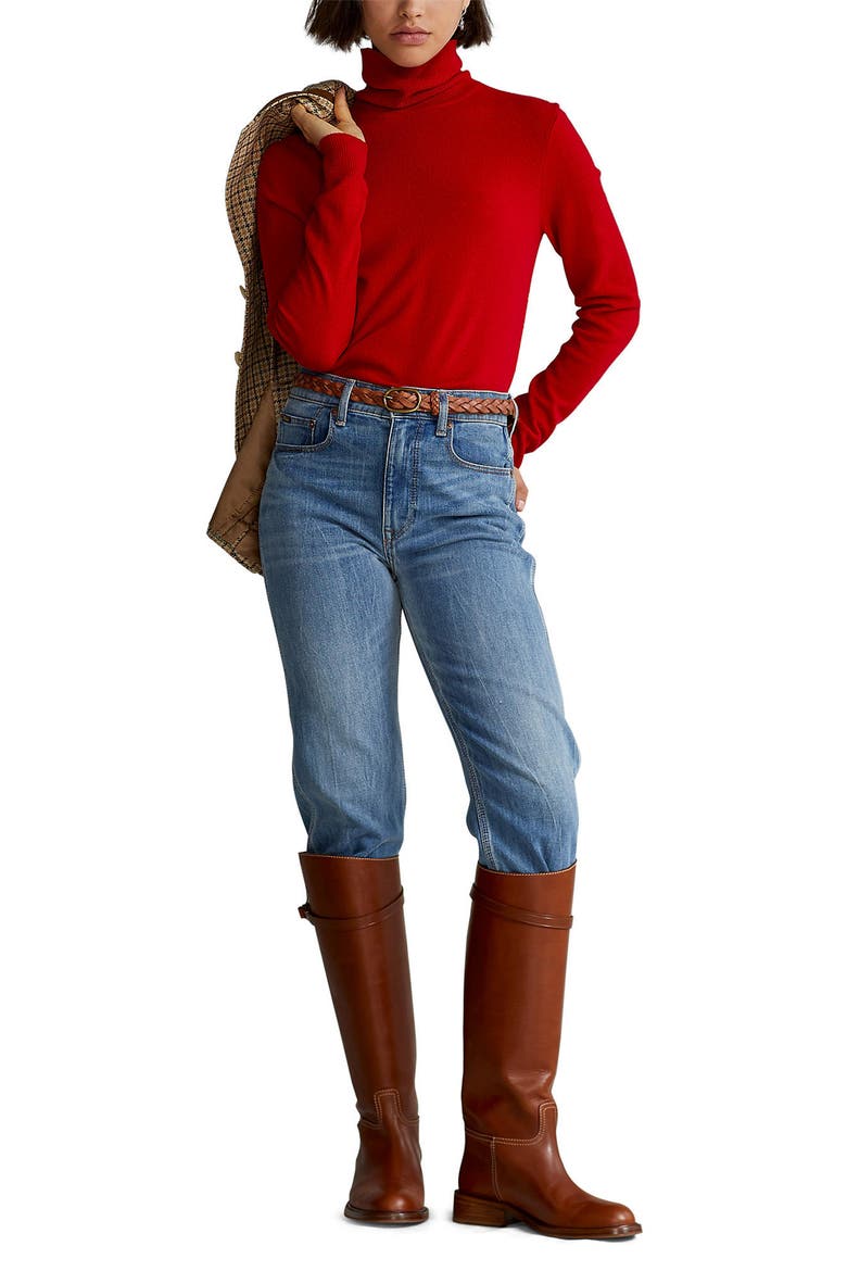 Cashmere Turtleneck Sweater, Alternate, color, MARTIN RED