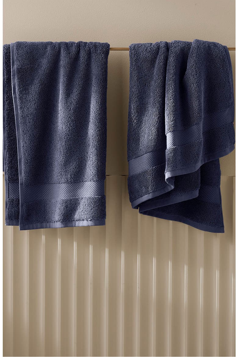 Plush Set of 2 Hand Towels, Alternate, color, COASTAL NAVY