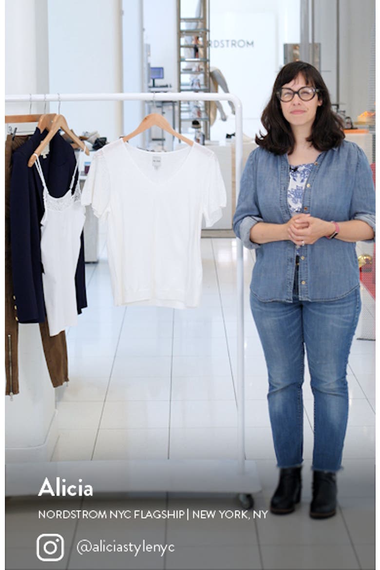 Pointelle Sleeve Sweater video