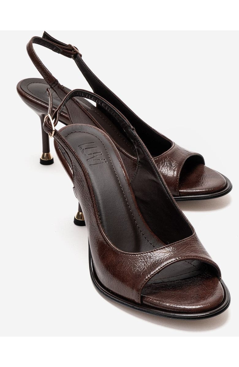 Prologue Shoes Iselin Stiletto Sandal, Main, color, Brown