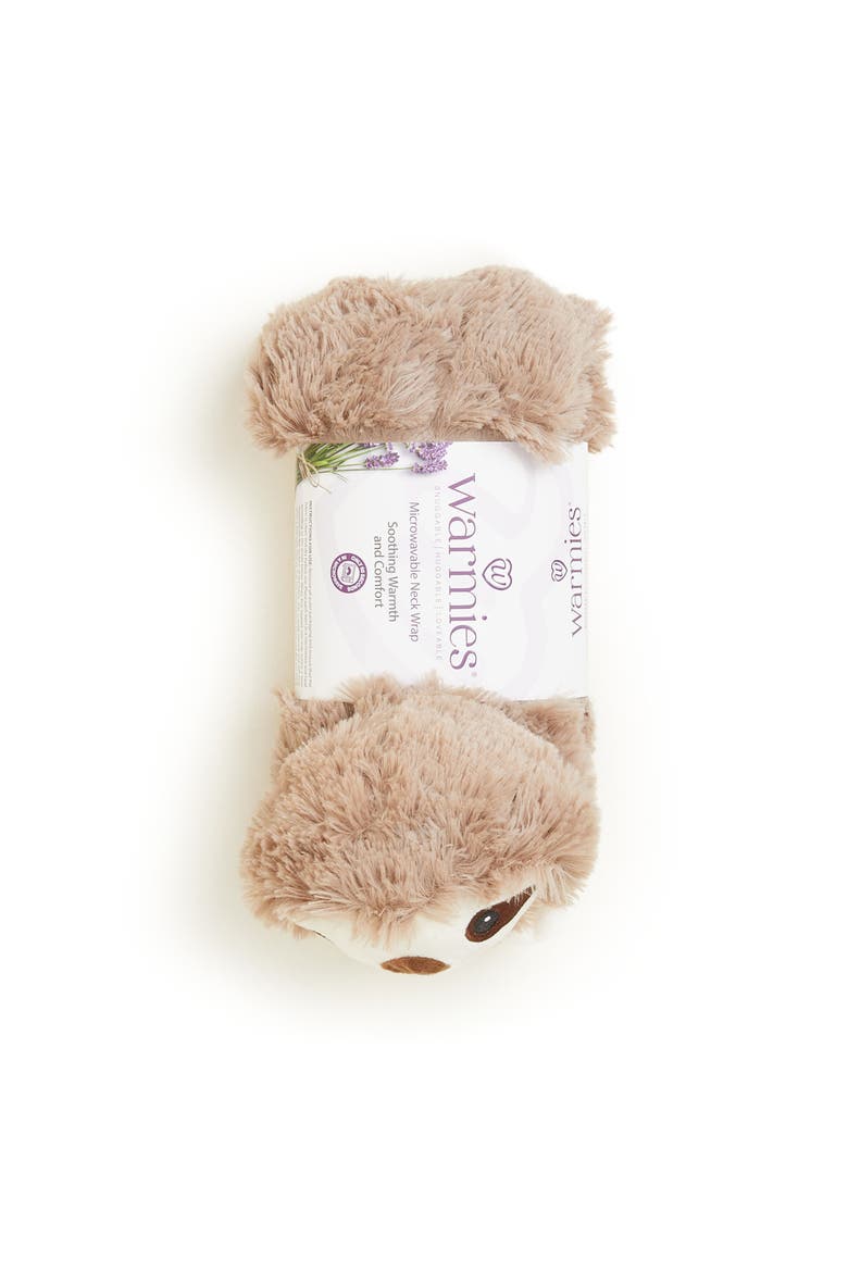 Sloth Plush Neck Wrap, Alternate, color, Medium Brown