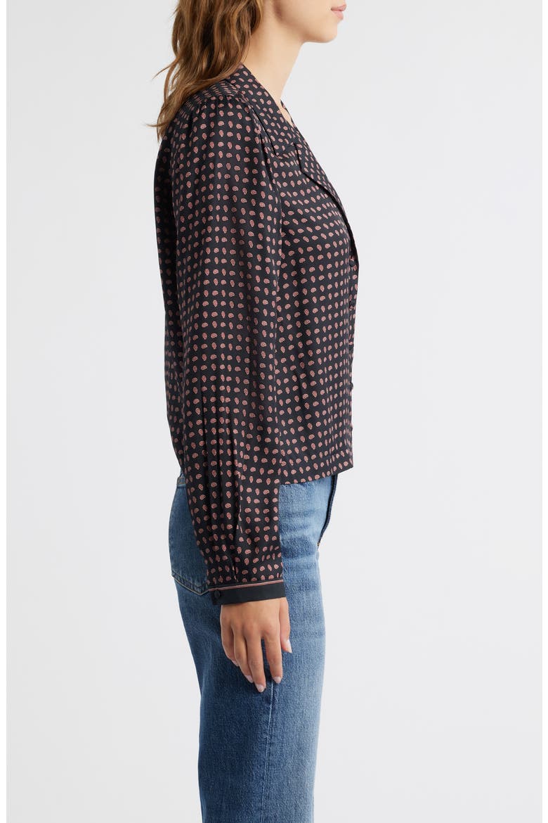 Juliana Paisley Print Silk Blend Button-Up Shirt, Alternate, color, CARDINALE FOULARD