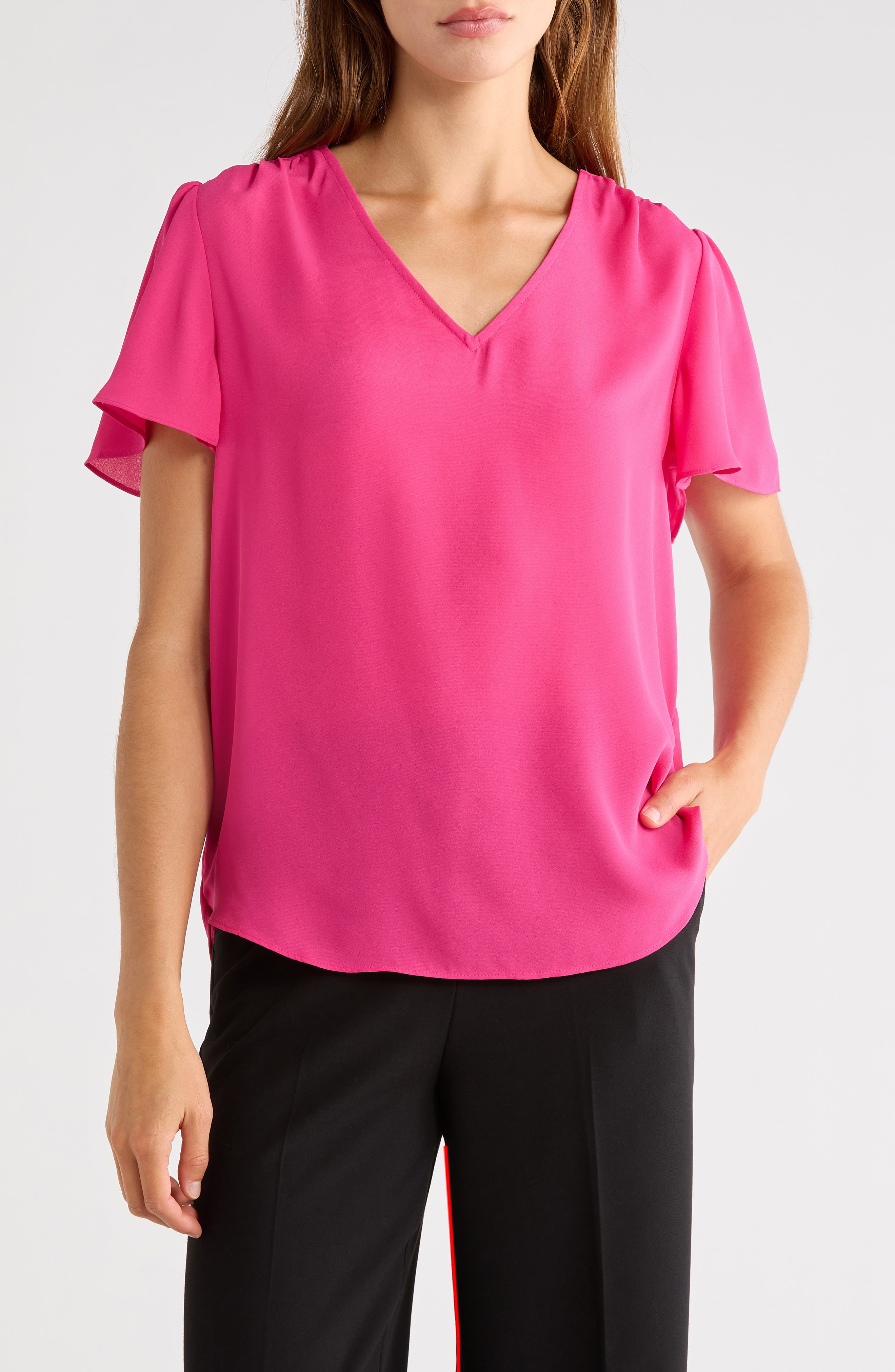 Pleated Back Flutter Sleeve Top - image 5