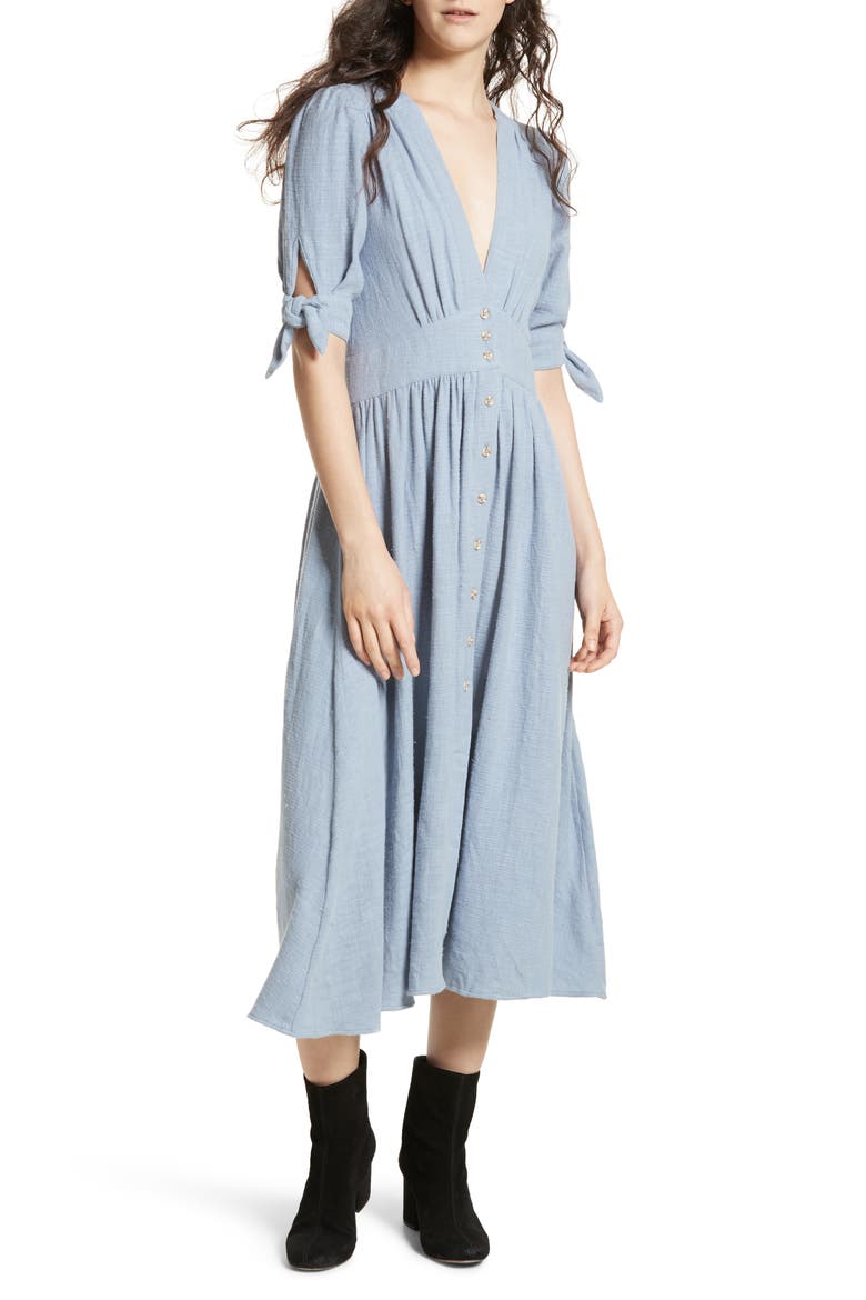 free people love of my life dress blue Midi (Women) 100% cotton SAPG::54IHND06~Color::Black 15 Summer Birthday Outfit Color:Otter