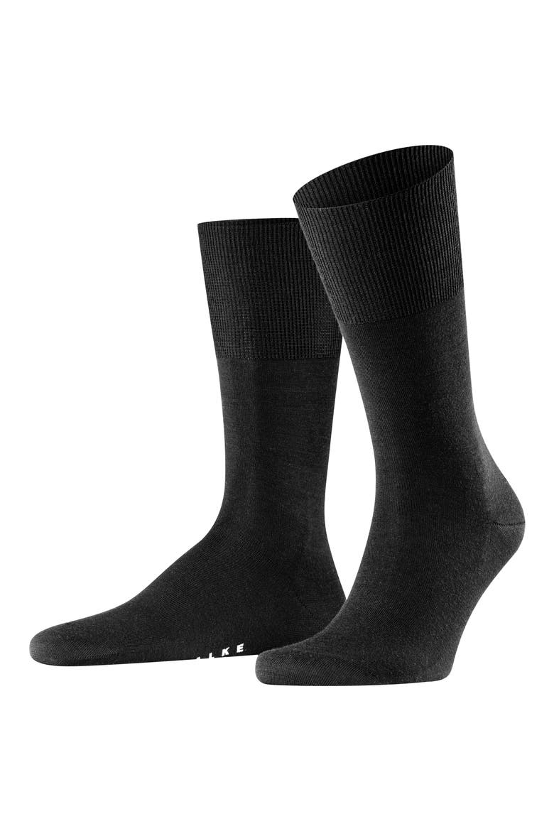 Airport Wool Blend Socks, Alternate, color, BLACK