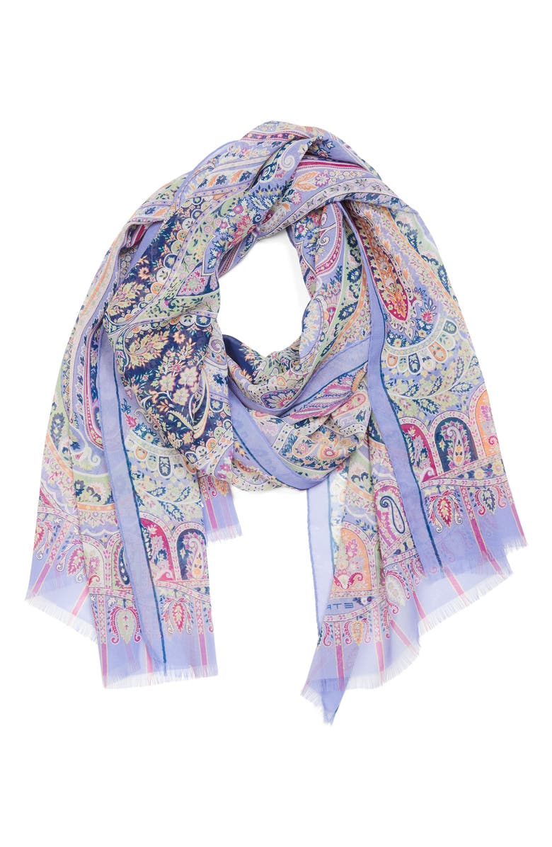 Etro Paisley Print Silk Scarf, Alternate, color, 