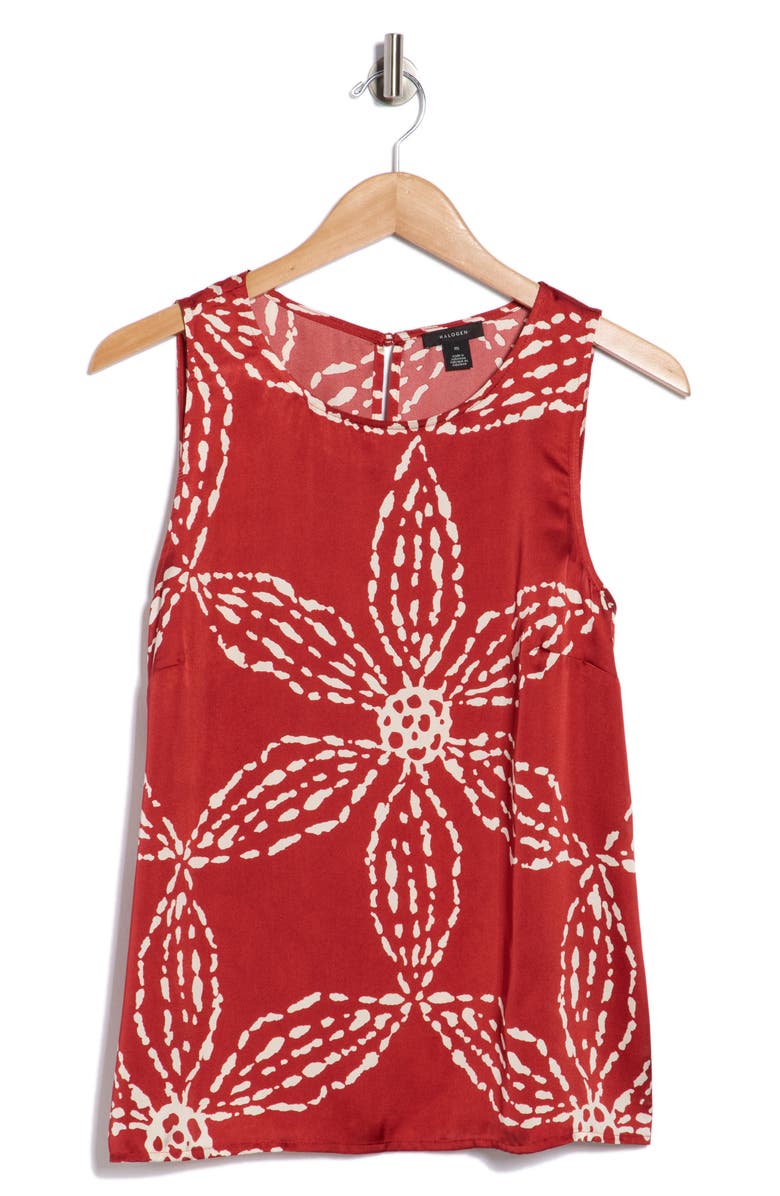 Halogen<sup>®</sup> Floral Print Shell Tank, Main, color, Rio Red