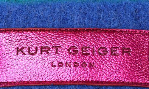 Kurt Geiger London Stripe Fuzzy Beanie In Blue