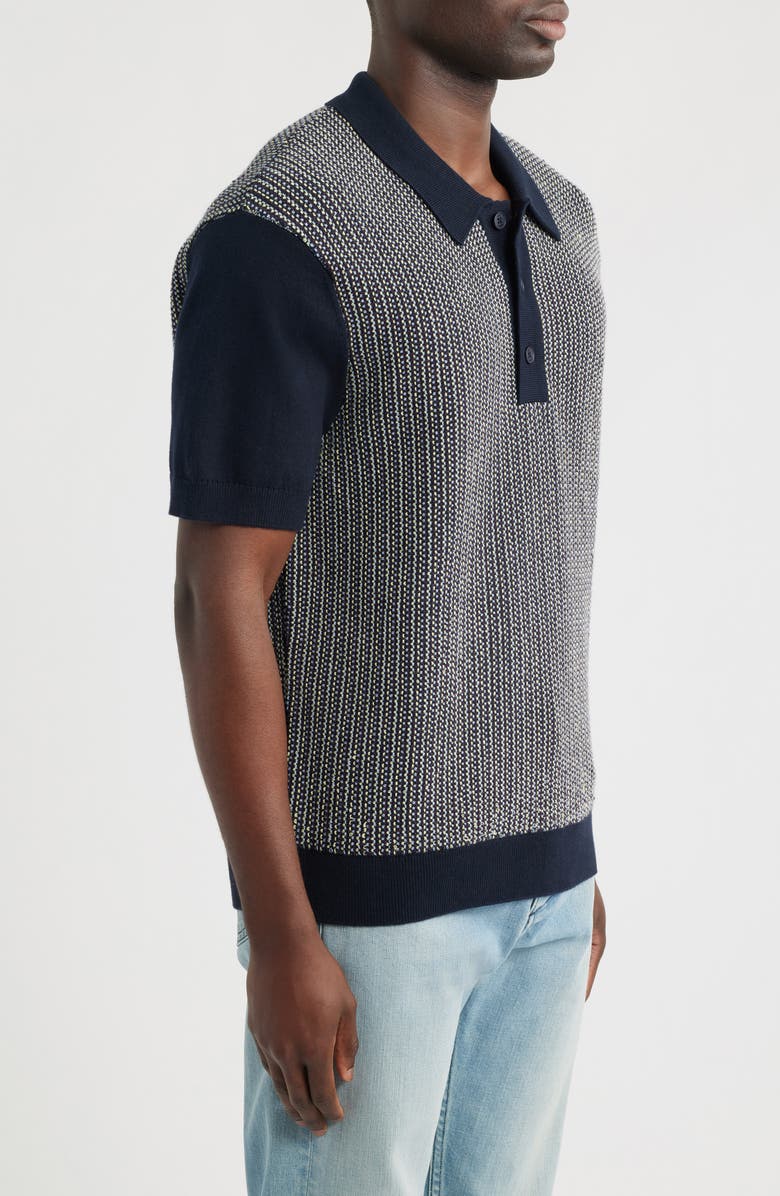 Wax London Turin Stripe Polo, Alternate, color, Navy