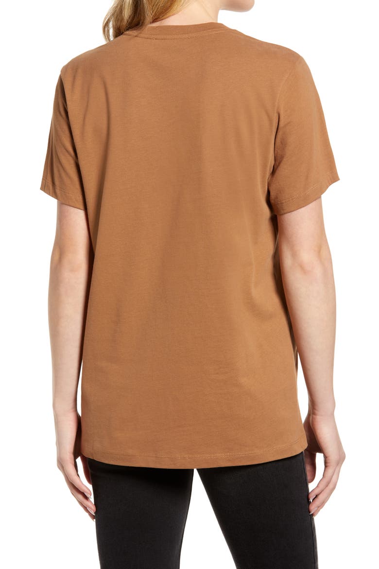 Santo Cotton Graphic Boyfriend Tee, Alternate, color, CONKER BROWN