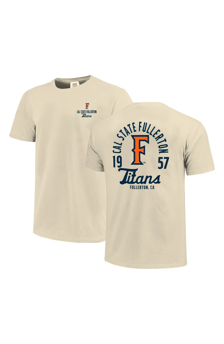 IMAGE ONE Men's Cream Cal State Fullerton Titans Comfort Colors Mascot Overlay T-Shirt, Alternate, color, 