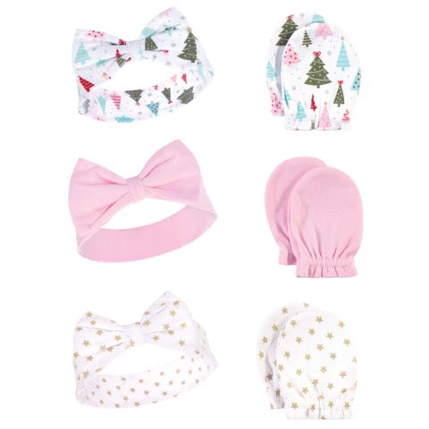 Cotton Headband and Scratch Mitten Set