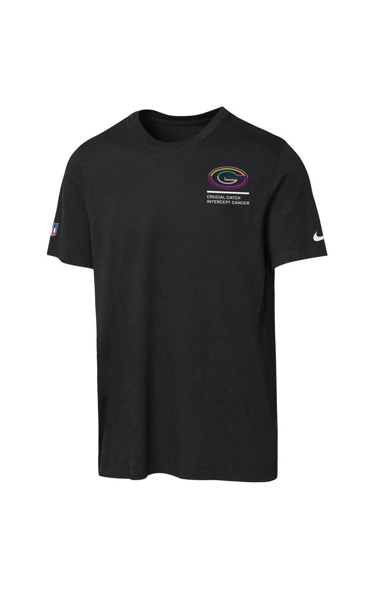 Youth Nike Black Green Bay Packers 2025 NFL Crucial Catch Tri-Blend Dri-FIT T-Shirt, Alternate, color, Black