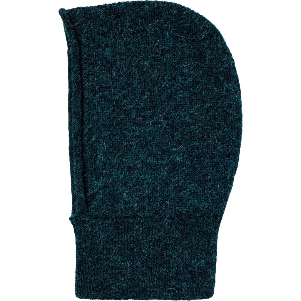 Hyer Goods Upcycled Merino Wool Ribbed Balaclava In Green