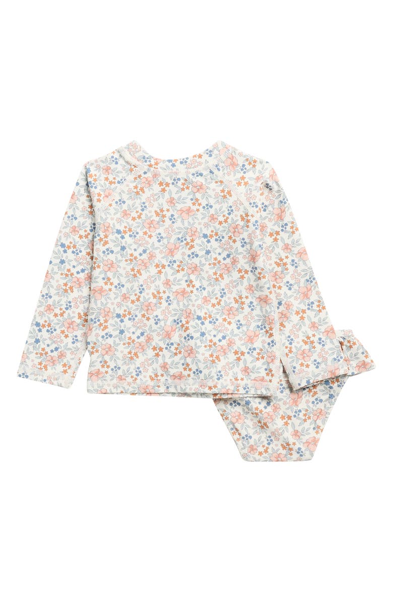 Rylee + Cru Flower Fields Two-Piece Rashguard, Alternate, color, Ivory