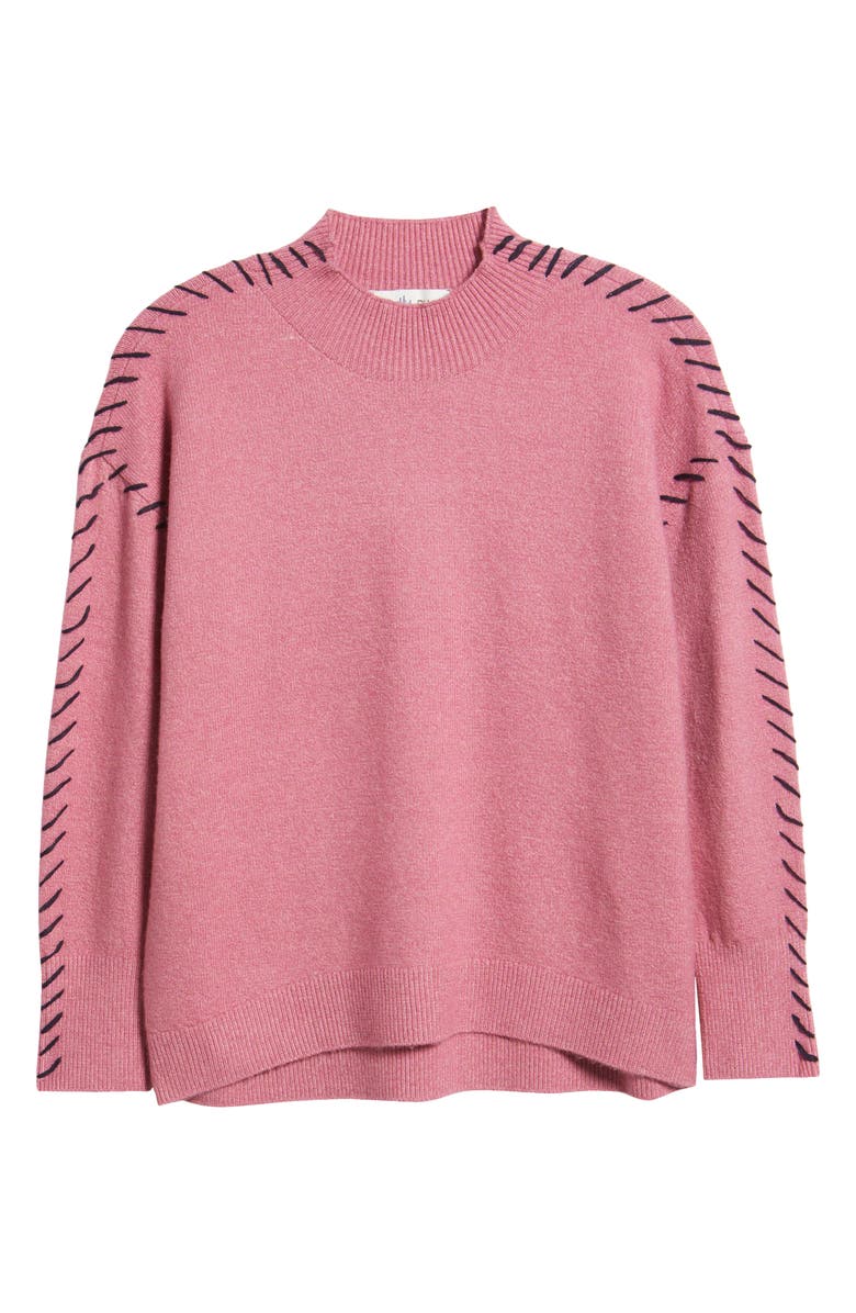 CITY BLUES Lutetia Relaxed Whipstich Sweater, Alternate, color, Rose
