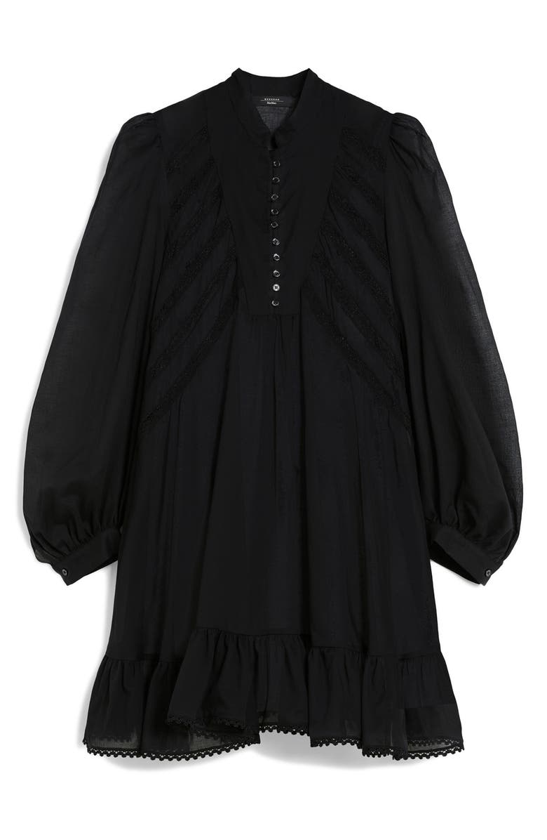 Weekend Max Mara Lace Detail Long Sleeve Cotton Minidress, Alternate, color, 