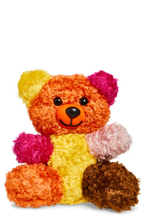 Moschino Whimsical Teddy Bear Shoulder Bag In Vibrant Mohair Blend In Orange Multi