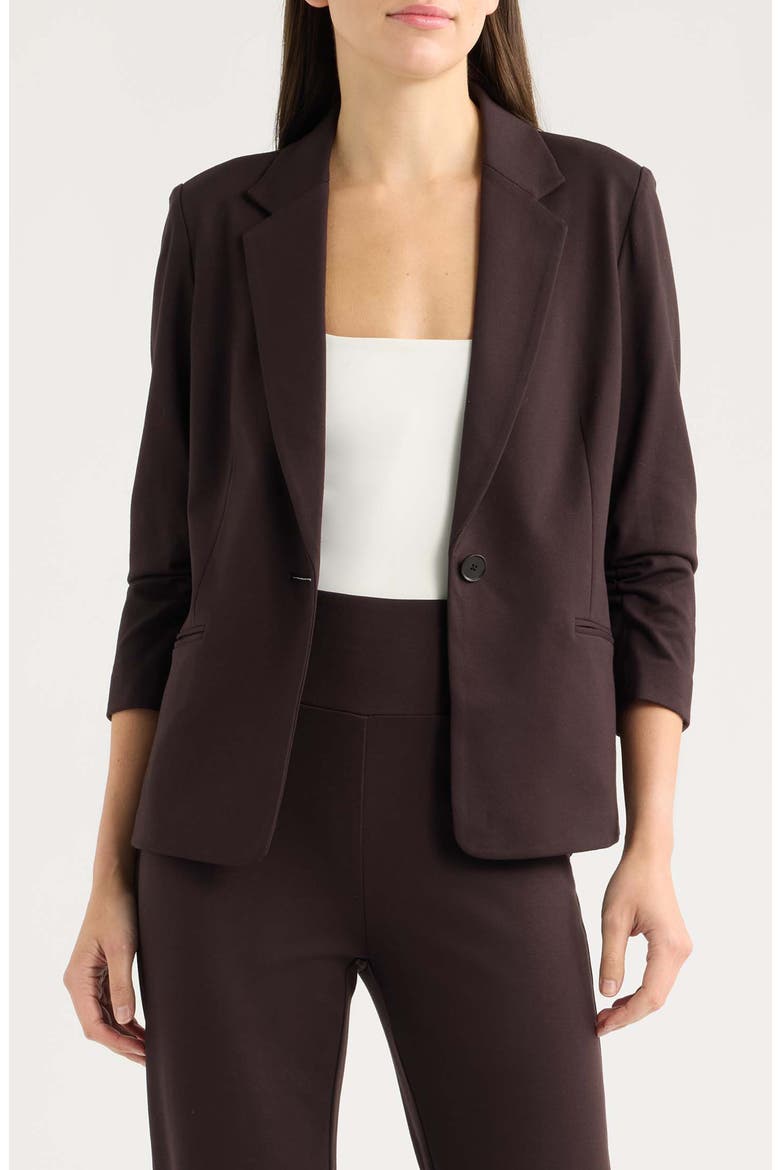 One Button Notch Collar Jacket, Main, color, DEEP MAHOGANY