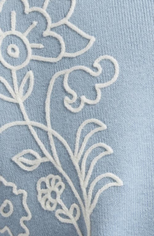 Topman Floral Embroidered Polo In Blue