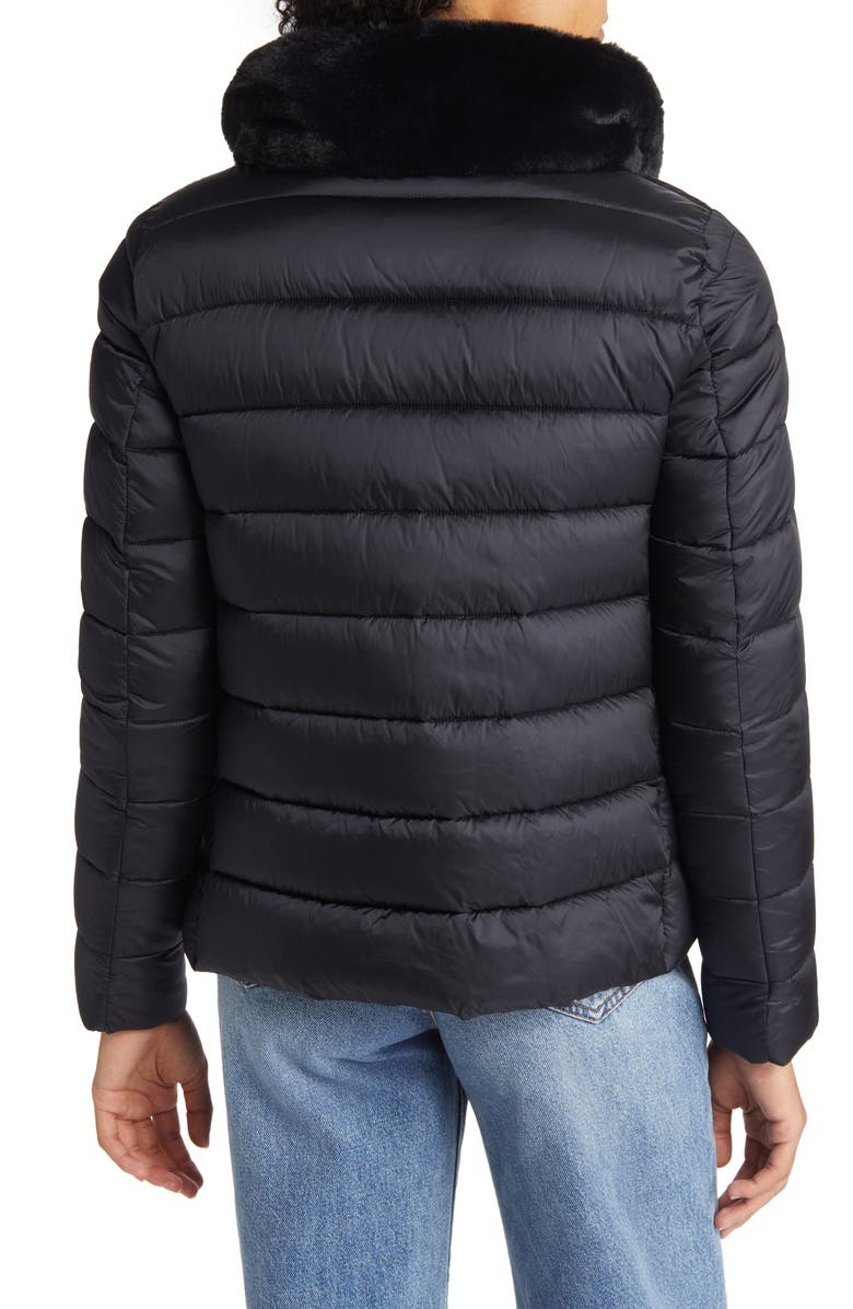 Save The Duck Mei Faux Fur Collar Puffer Jacket, Alternate, color,