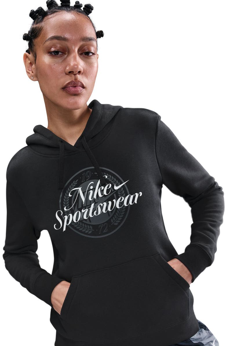 Nike Sportswear Club Fleece Hoodie, Alternate, color, Black