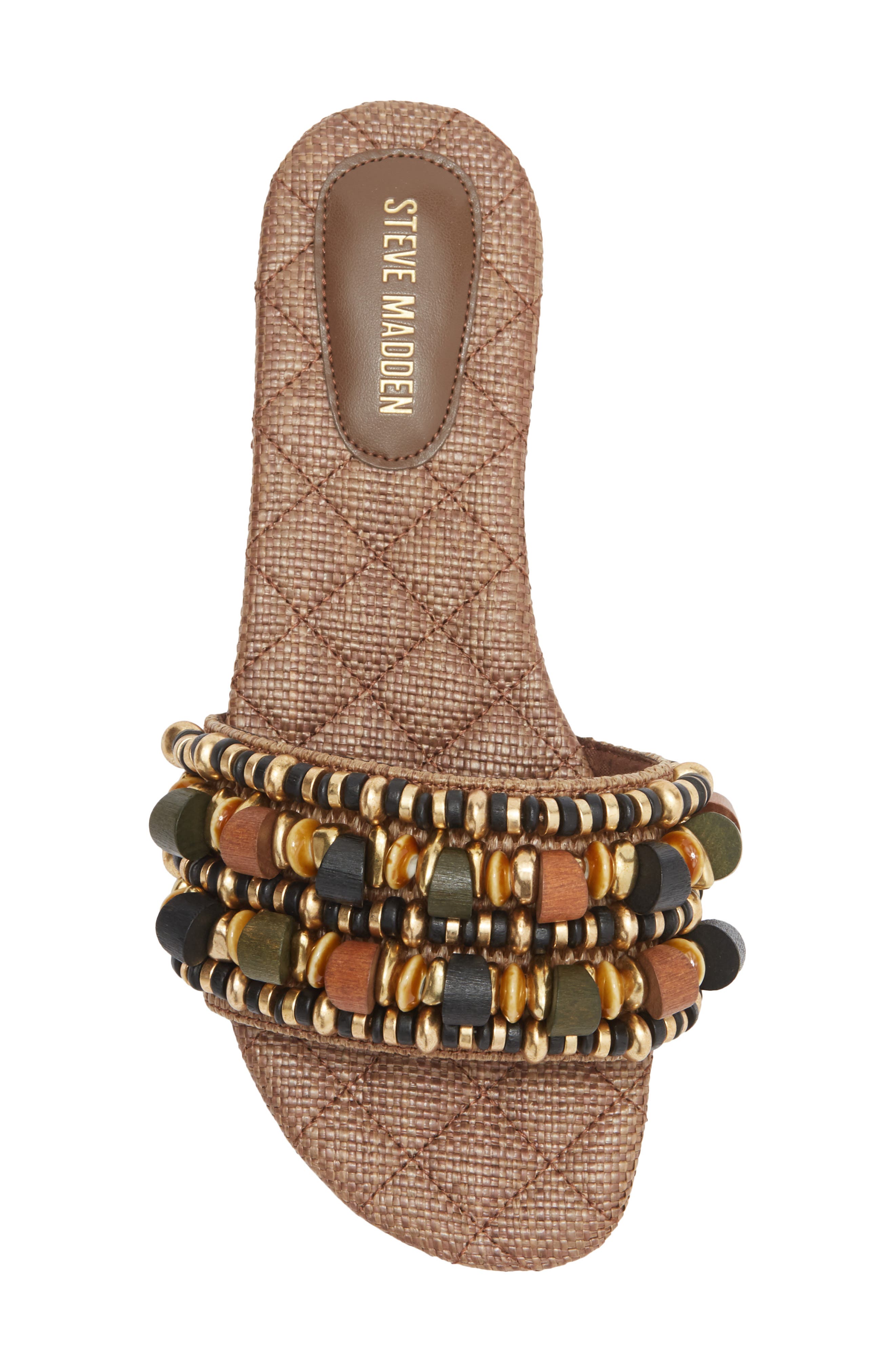 Steve Madden Marika Slide Sandal, Alternate, color, Brown Raffia