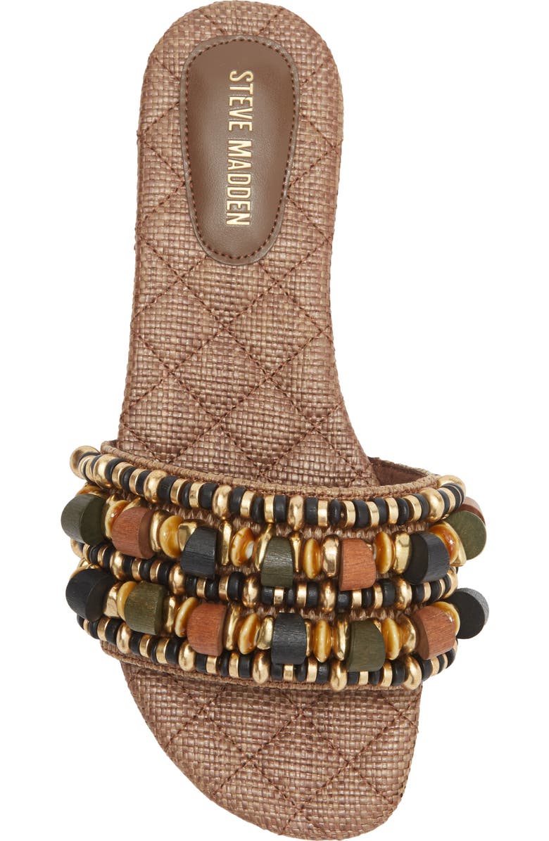 Steve Madden Marika Slide Sandal, Alternate, color, Brown Raffia