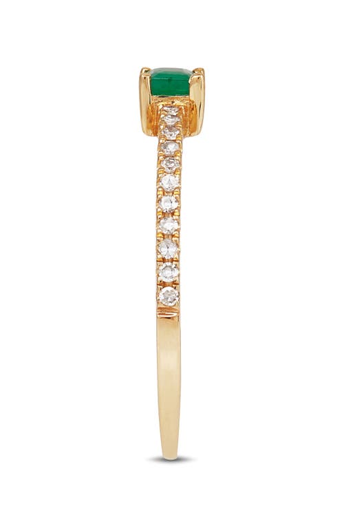 Frankie & Zoe Emerald & Diamond Ring In Gold
