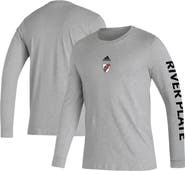 adidas Men's adidas Heather Gray Club Atlético River Plate Team Crest Long Sleeve T-Shirt