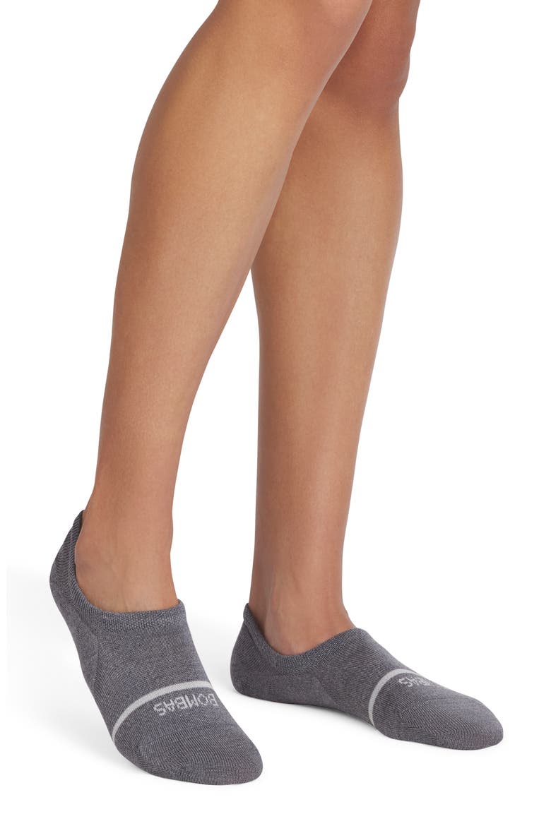 Heathered Merino Wool Blend No-Show Socks, Main, color, STORM GREY HEATHER