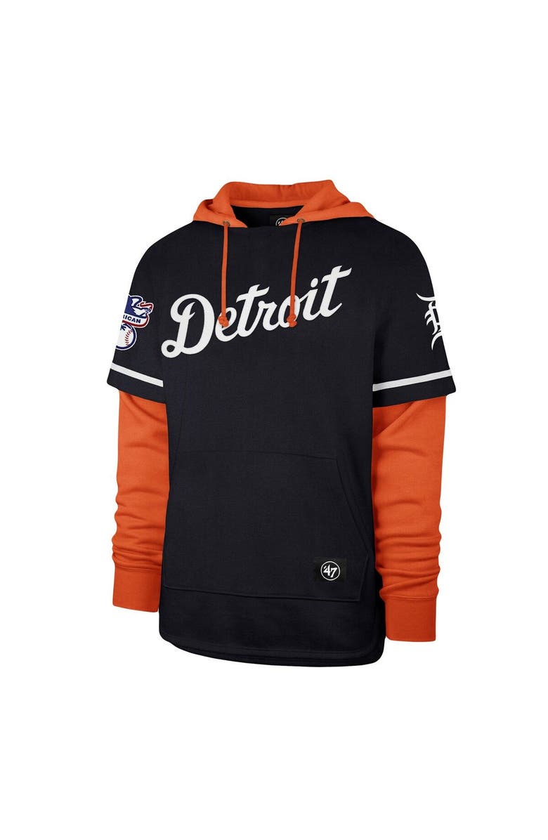 '47 Men's '47 Navy Detroit Tigers Trifecta Shortstop Pullover Hoodie, Alternate, color,