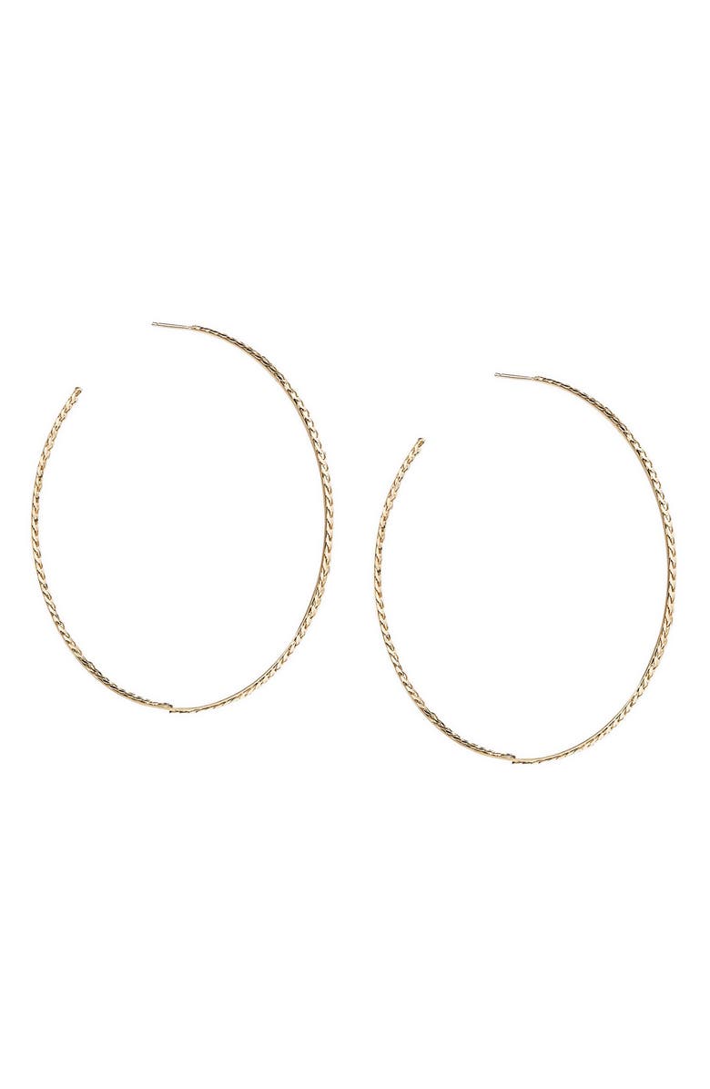 LANA Nude Curb Hoop Earrings, Main, color, Yellow