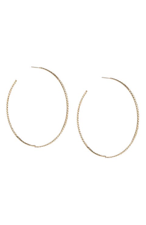 Nude Curb Hoop Earrings