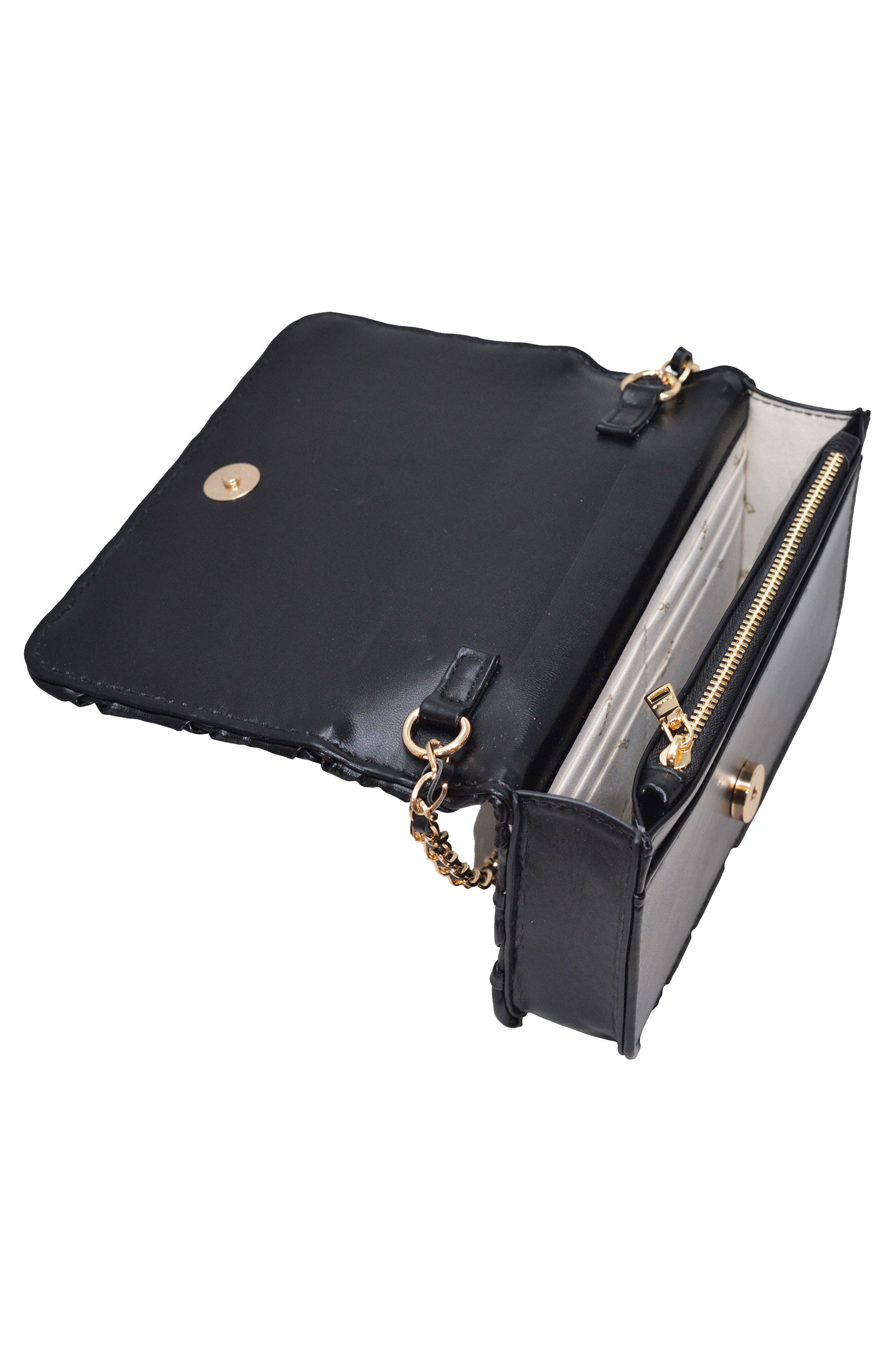 bebe Luca Crossbody Bag with Wallet, Alternate, color, Black