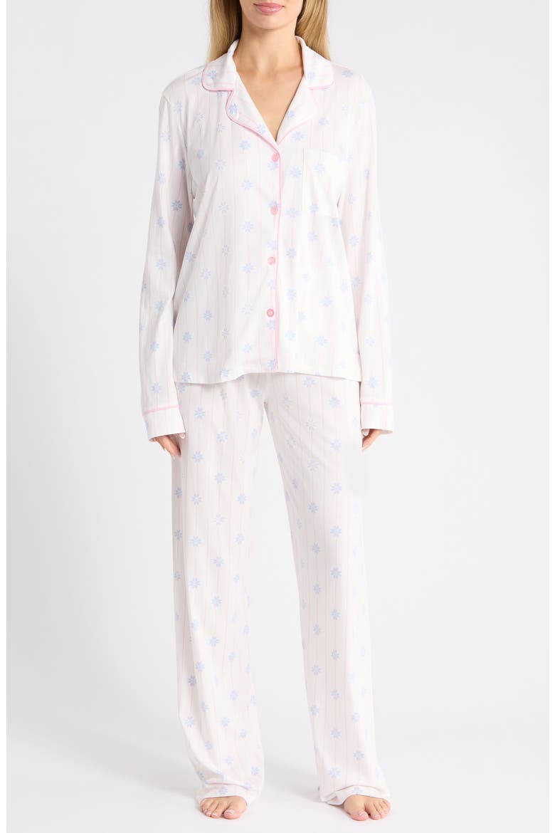 Print Notch Collar Pajamas, Main, color, IVORY